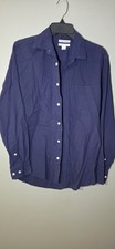 Amazon Essentials Men's Navy Blue Button Front Dress Shirt Long Sleeve Size...