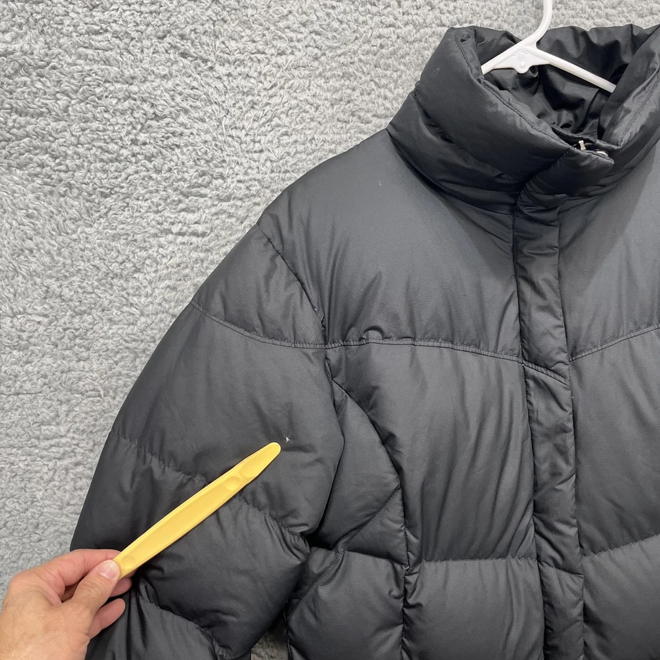 Casaco acolchoado Columbia feminino grande preto longo para baixo Parka bolsos com zíper WL5061 - Imagem 2 de 4