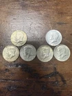1966, 1967 Kennedy Half Dollar Lot of Six- 40% Silver Circulated Coins
