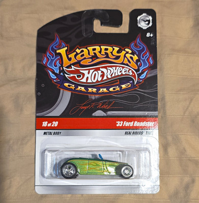 Hot Wheels Larry's Garage '33 Ford Roadster Green Real Riders 1:64 Diecast 2009