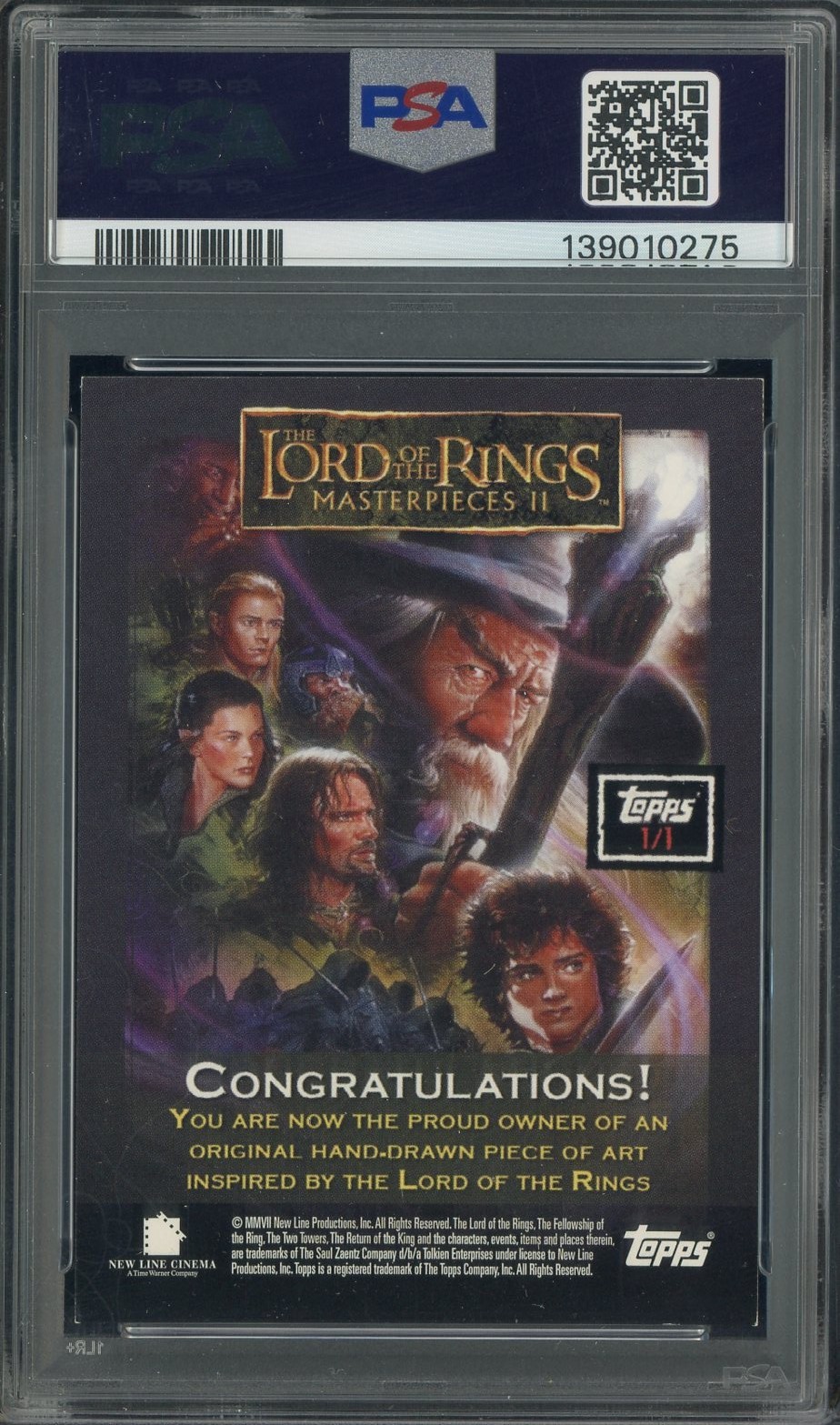 2008 Topps LOTR Mast. II Gandalf McKellen Waterhouse PSA 7 PSA/DNA 10 AUTO view 2