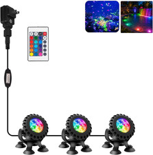 Pond Lights, LED Underwater Pond Lights with Timer Remote Control, IP68 Waterp