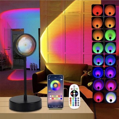 Smart Sunset Lampe LED Sonnenuntergang Projektor RGB App Fernbedienung USB