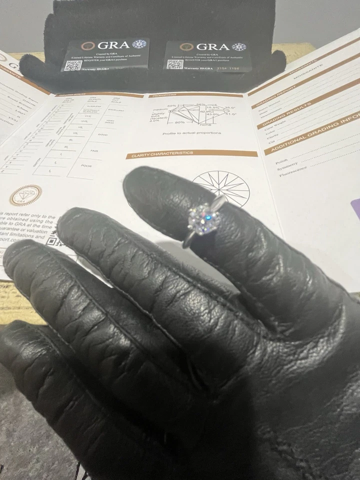 Anillo/anillo de compromiso de diamantes de 1 quilate Foto 3 de 4