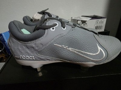 Nike React Hyperdiamond 4 Elite Wolf Grey Women's Softball Cleats Size 7