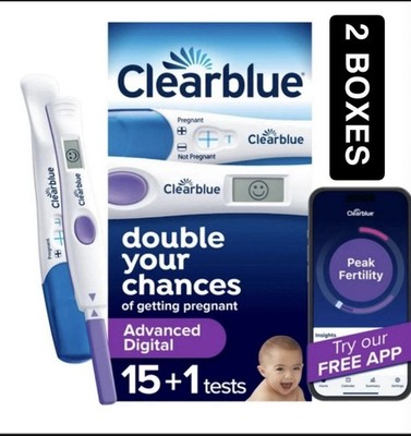   LOT 2 BOXES Clearblue Advanced Digital - 15 Ovulation + 1 Pregnancy EXP 2027