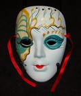 VINTAGE Ceramic Mask MARDI GRAS New Orleans Carnival Very Pretty!