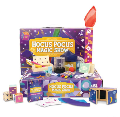 Hocus Pocus Wooden Magic Show Kit   Classic Magic Tricks Set for Kids