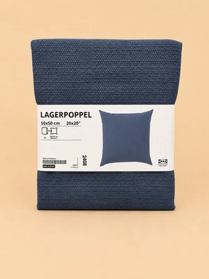Housse de coussin IKEA LAGERPOPPEL, bleu-gris, 50x50 cm / 20x20" NEUVE - Photo 1/4