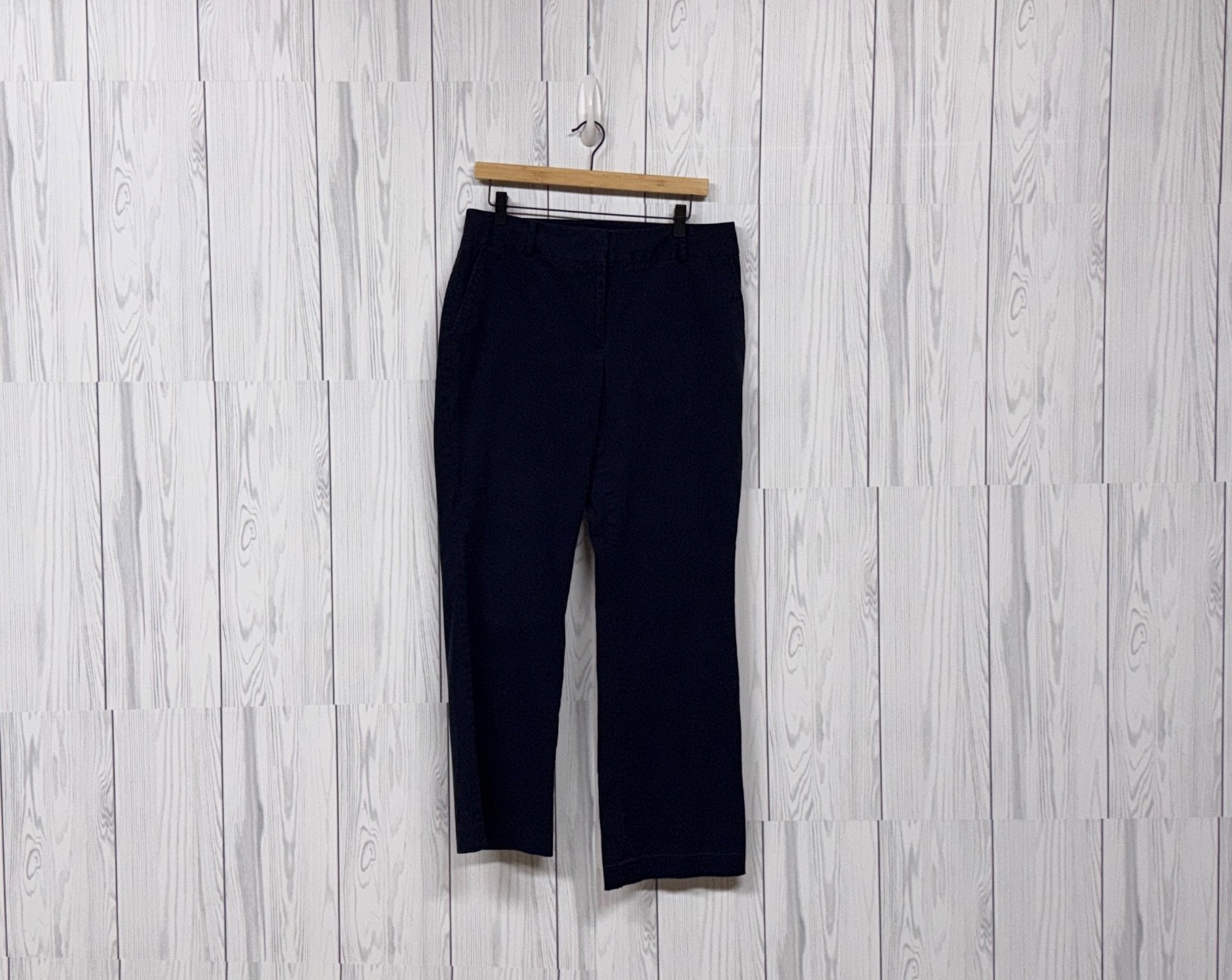 Talbots pants  size 12 petite straight leg full length regular fit navy cotton