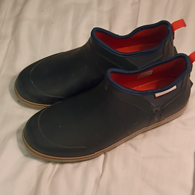 Grundens Deck Boss Men's Waterproof Slip-On Ankle Rubber Boot Blue US 13