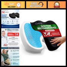 Premium Gel Memory Foam Seat Cushion for Office, Car, Back Sciatica Relief