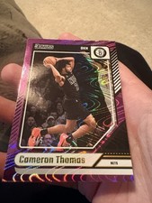 Cameron Thomas 2024-25 Donruss Purple Laser #187 /5 SP Nets 🔥 3/5 SUPER RARE