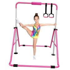 Expandable Gymnastics Bars, Adjustable Height Gymnastic Horizontal Bars, Pink