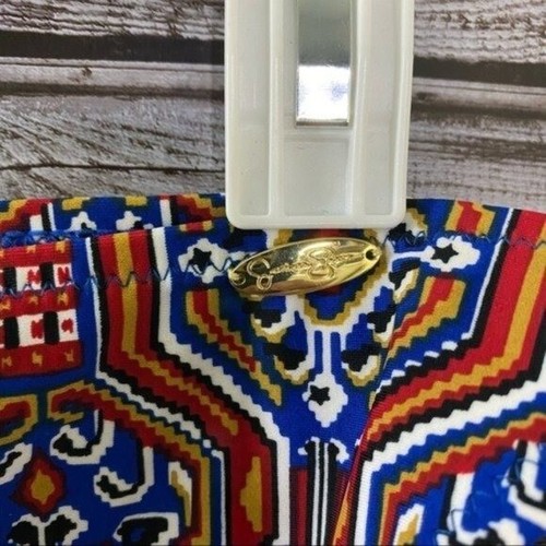 Parte inferior de bikini para mujer Jessica Simpson talla L corbatas laterales multicolor logotipo de metal nueva sin etiquetas - Imagen 6 de 9