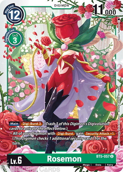 BT5-057 Rosemon Uncommon Mint Digimon Card