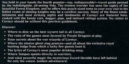 VOLO'S GUIDE TO CORMYR EXC+! Vintage TSR Forgotten Realms Dungeons Dragons D&D - Foto 2 di 3