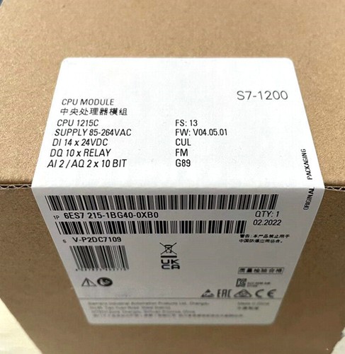 6ES72151BG400XB0 New Siemens 6ES7 215-1BG40-0XB0 Simatic S7-1200 CPU Module