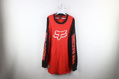 ビンテージ　FOX RACING シャツ Lサイズ Vintage Fox Racing Mens XL Faded Spell Out Color Block Long Sleeve