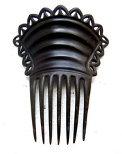 Victorian mourning hair comb moulded celluloid hair ornament