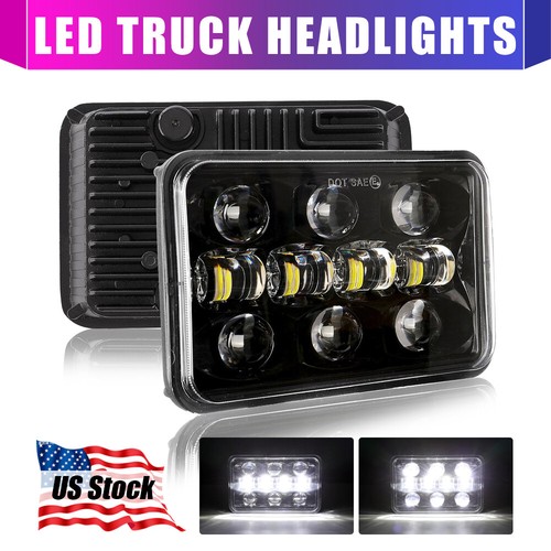 DOT Pair 4x6" White LED Headlights Hi/Lo Beam Lamp for Buick Century 1976-1988 - Foto 2 di 12