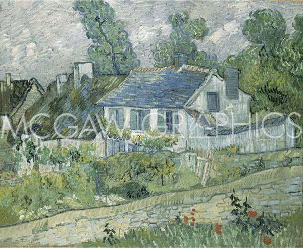 Houses at Auvers 1890, Van Gogh, Wall Art Print Poster  11" x 14"    326 - Image 2 of 2