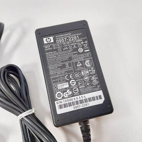 Genuine HP Original AC Power Adapter 12V 1250mA Model 0957-2291 - Afbeelding 3 van 3