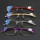 Mens Rimless Retro Reading Glasses Metal Vintage Readers 1.0 1.5 2.0 2.5 3.0 4.0