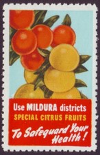 MILDURA (VICTORIA) - CITRUS FRUIT PROMOTION LABEL MUH - FULL GUM (A10111)