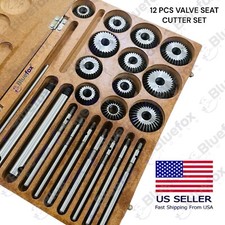 12 Pcs Valve Seat Face Cutter Set Set For Vintage Old Cars Bikes In Box
