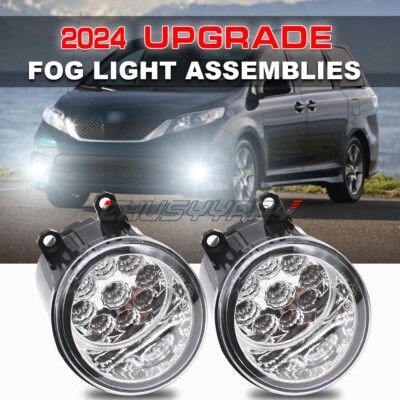 For 2011-2017 Toyota Sienna Clear Lens 2x Bumper Fog Light Lamp Replacement