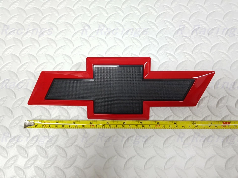 Gloss Red Black Front & Tailgate Bowtie Emblem Silverado 1500 2500 HD/3500 HD - Image 3 of 4