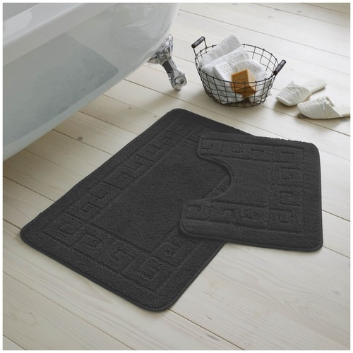 MEMORY LOOP BATH MAT SET PEDESTAL NON SLIP SUPER SOFT TOILET BATHROOM RUG 2PC - Picture 188 of 341