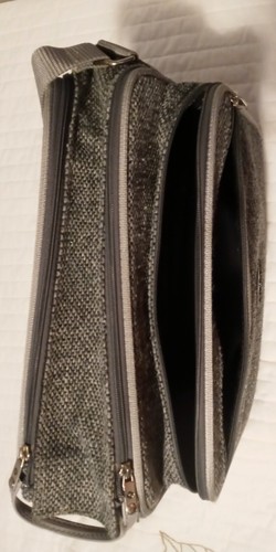 Samsonite Laptop Case Briefcase Grey Fabric Adjustable Strap - Picture 11 of 11