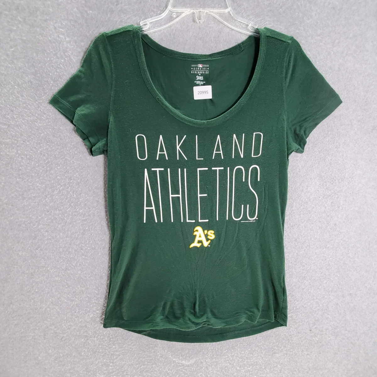 Oakland Athletics Women T-Shirt Medium Green Logo Graphic A's Short  Sleeve Scoop