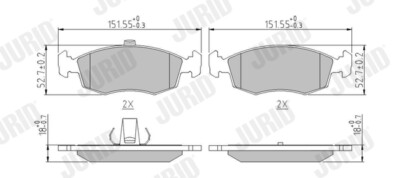 Jurid 571974J brake pad set, disc brake for Fiat