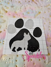  black & silver frenchie dog paw vinyl  