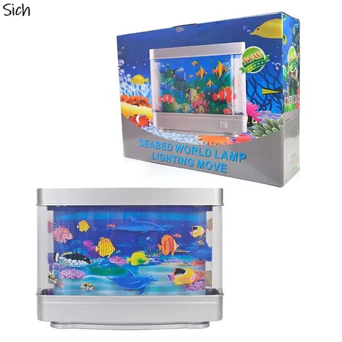 Fake LED Fish Tank Night Light,Mini Aquarium Decorative Lamp with Moving Fish US - Picture 21 of 24