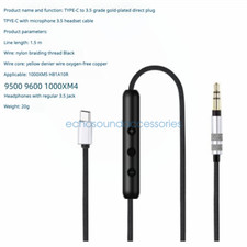 Audio Cable with Mic for SONY 1000XM5 9500 1A 10R Built-in 3.5 plug TYPE-C