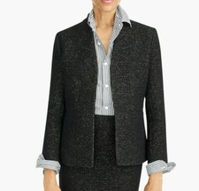 198 NWT J. CREW Sz6 GOING OUT SLIM-FIT BLAZER JACKET IN TINSEL TWEED BLACK