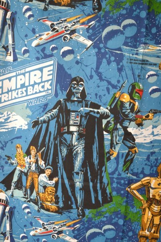 Set of 2 Vintage Star Wars Empire Strikes Back Curtains 1979 Black Falcon 70s - Picture 5 of 18