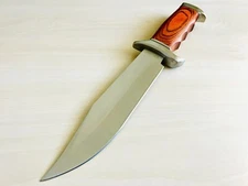 12.5” Brown Wood Rambo Bowie Tactical Combat Survival Fixed Blade Hunting Knife