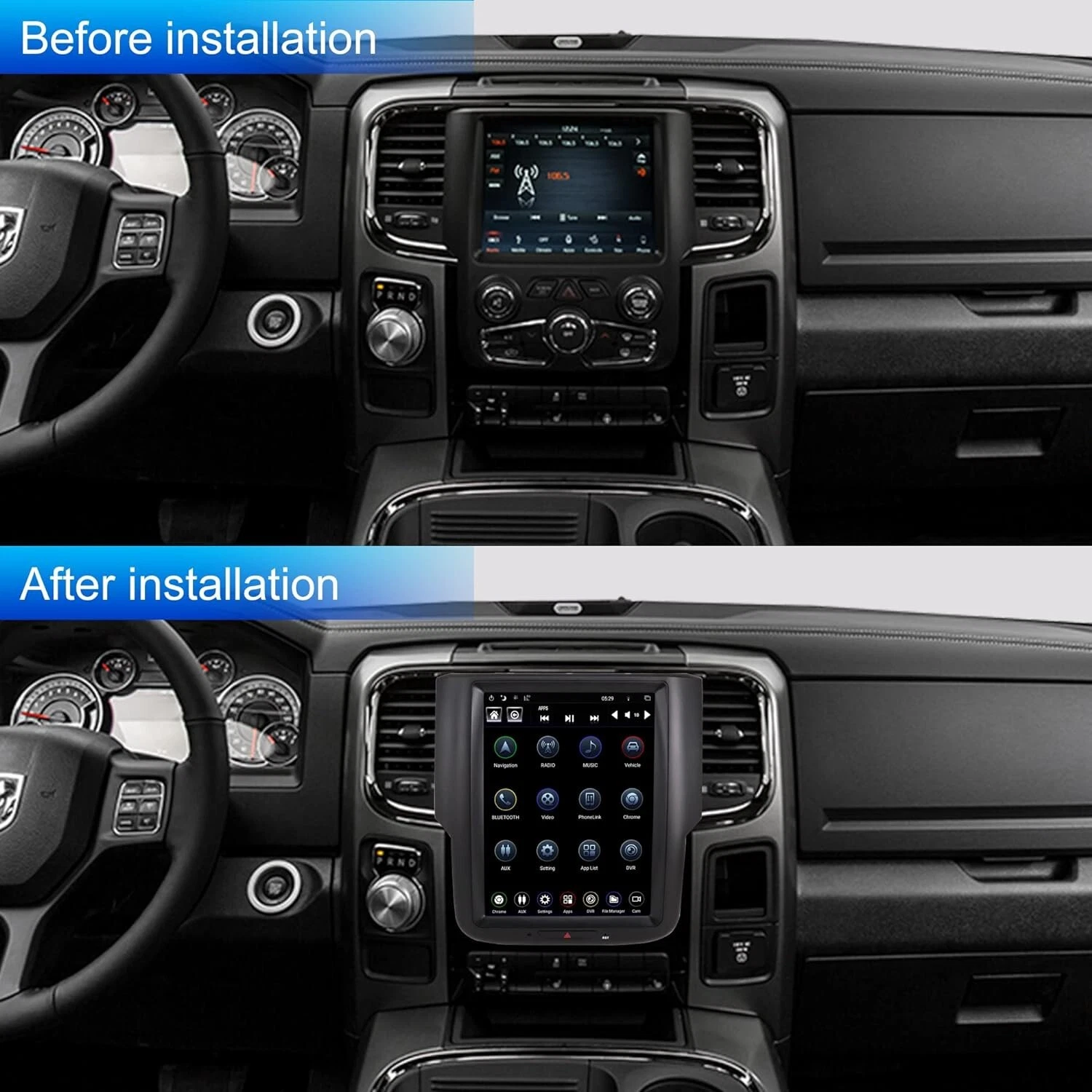 New LINKSWELL Generation 4 T-Style Radio for  RAM 2014-2018 TS-DGPU10-4RR-4B - Picture 4 of 11