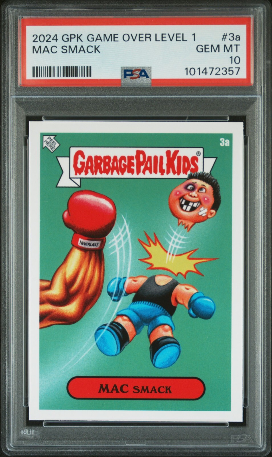 2024 Garbage Pail Kids Game Over 1: MAC SMACK 3a PSA 10 Mike Tyson's Punch-Out view 1