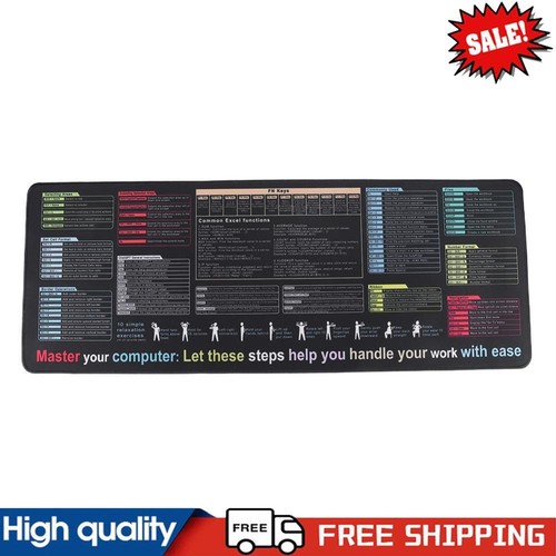 Excel Shortcuts Mouse Pad Waterproof Shortcuts Keyboard Mousepad for PC Office #