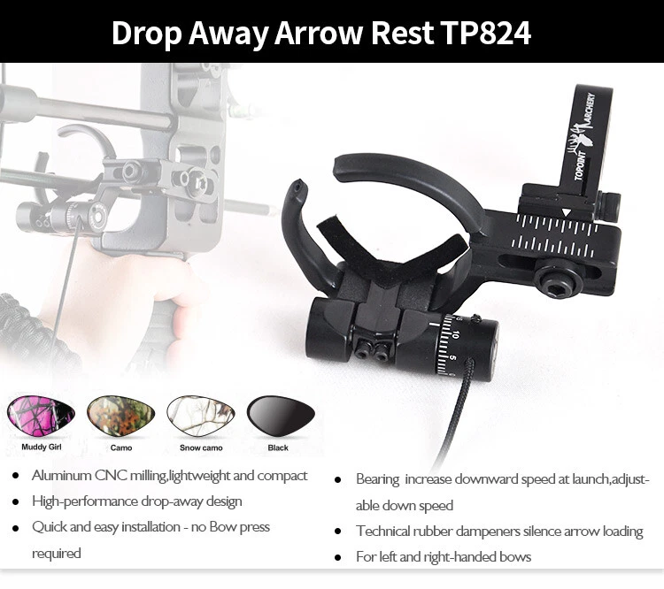 Topoint Archery Drop Away Speed Arrow Rest Fall Rest Adjustable for Compoud Bow - Image 2 of 4