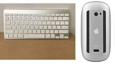 Apple A1314 Wireless Keyboard MC184LL/A & Bluetooth Magic Mouse A1296 MB829LL/A 