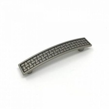 Weave Effect Door Handles 96mm Fixing Centre and Matching Pewter Cabinet Pulls