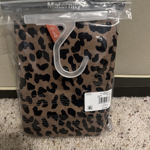 Time and Tru Women’s Maternity Ruched Dress Short Sleeve-LEOPARD-MEDIUM  (8-10) - Bild 3 von 3