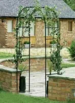 MARKSMAN Heavy Duty Metal Garden Arch Strong Rose Climbing Plants Archway Outdoor 2.4M UK
